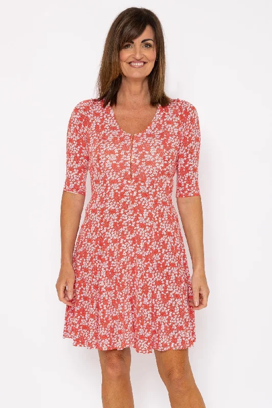 Aoife Red Print Dress