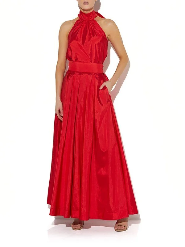 Lux Red Taffeta Skirt