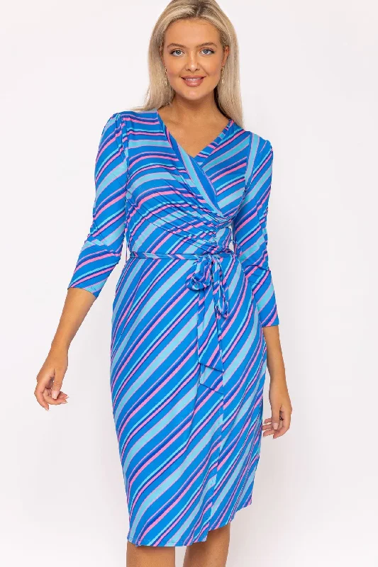 Printed Blue Jersey Dress