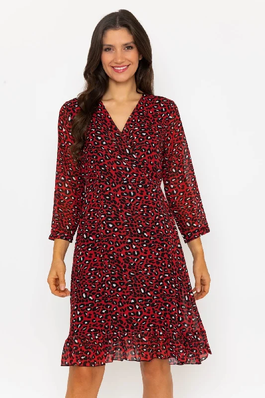 Red Roisin Knee Length Dress