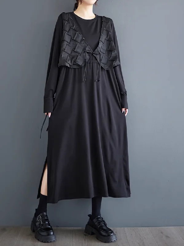 Women’s Comfy Chic Winter Fashion Jacket Style A-Line Dress