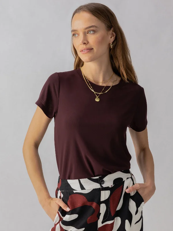 Perfect Mesh Tee Dark Cherry