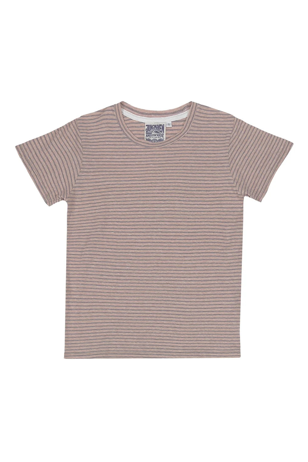 Pink Blue Canvas Thin Stripe Lorel Tee