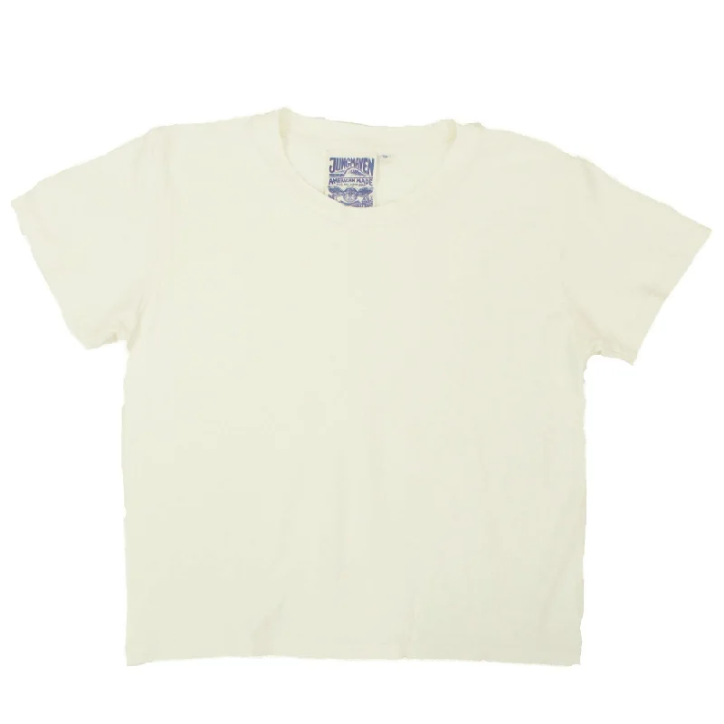 Washed White Cropped Lorel Tee