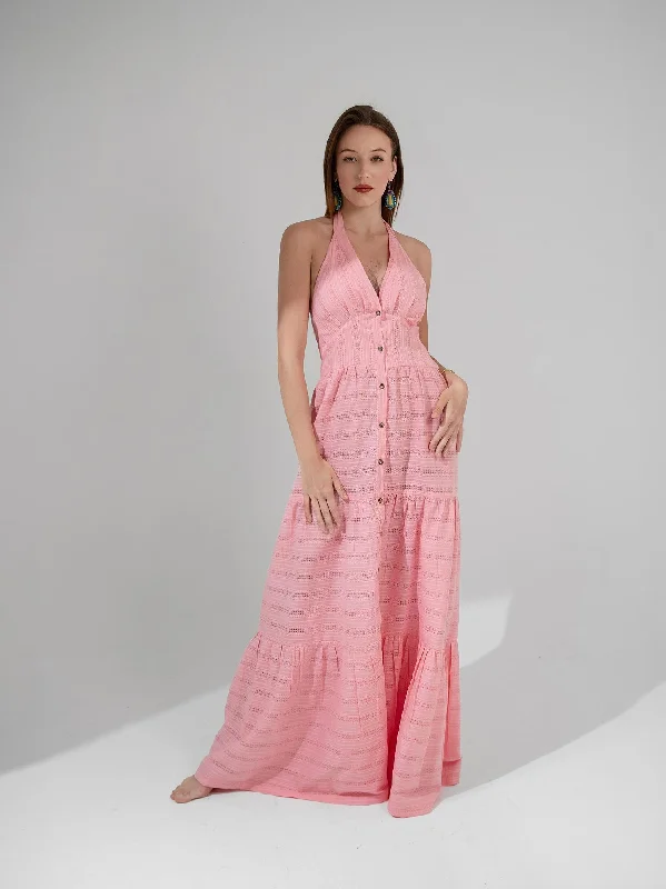 Camille Halter Neck Maxi Dress- KC Shop