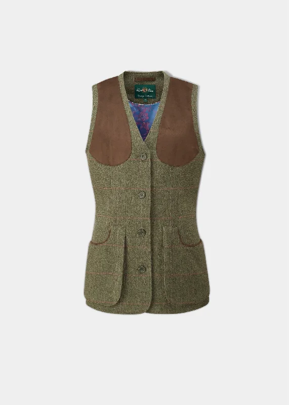 Combrook Ladies Tweed Shooting Waistcoat In Heath - Regular Fit