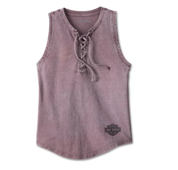 Harley-Davidson Women's Throttle Lace-Up Tank - Grape Shake - 97493-26VW