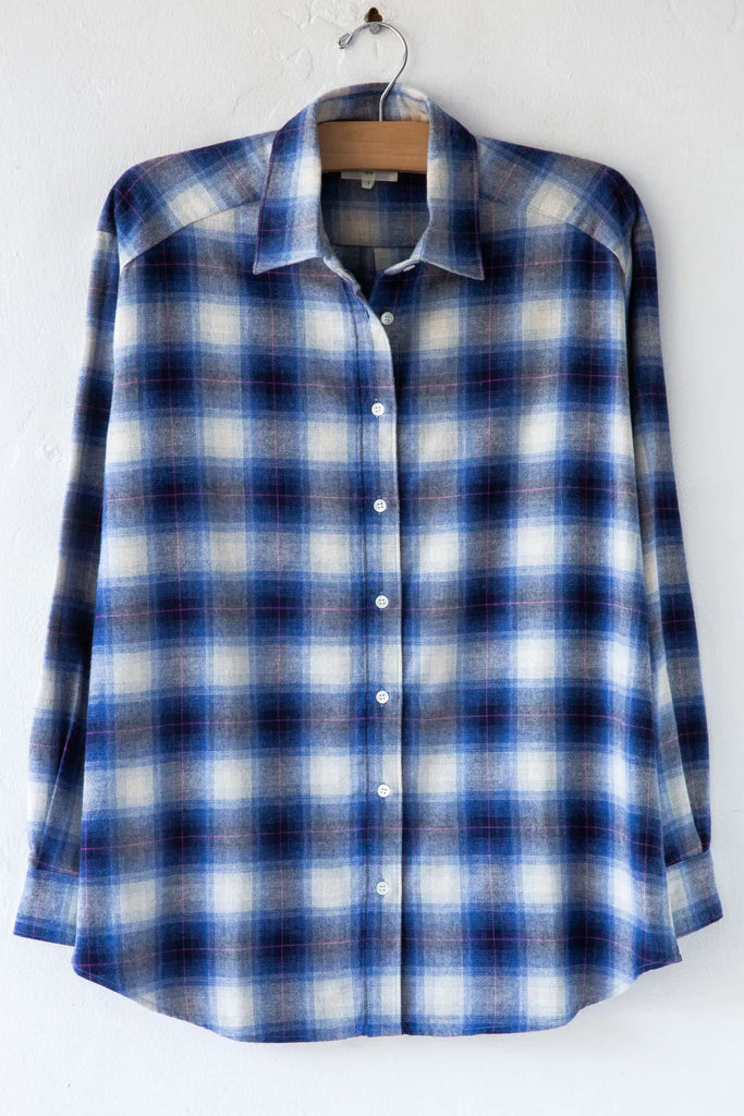 Hartford Coraz Blue Plaid Button Down