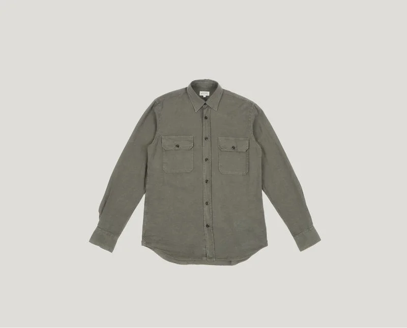 Hartford Pitt Patt Button Down in Camo Green