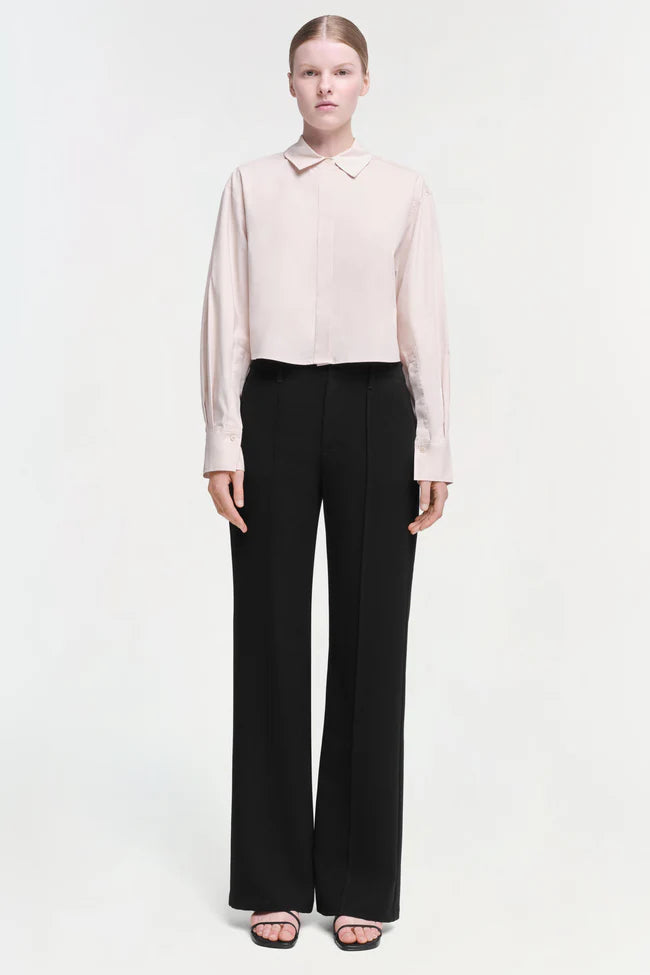 Jonathan Simkhai Renata Cropped Shirt in Sand