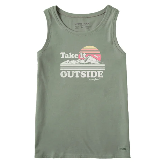 Women's Take It Outside Retro Crusher Tank - Moss Green