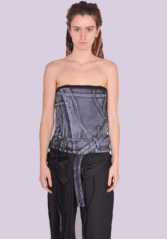 OTTOLINGER 01704812 DENIM TUBE TOP BLACK