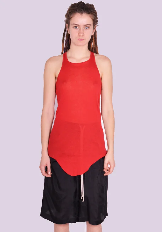 RICK OWENS WOMEN RP01D2101 MR 03 BASIC RIB TANKTOP CARDINAL RED (New season SS24)