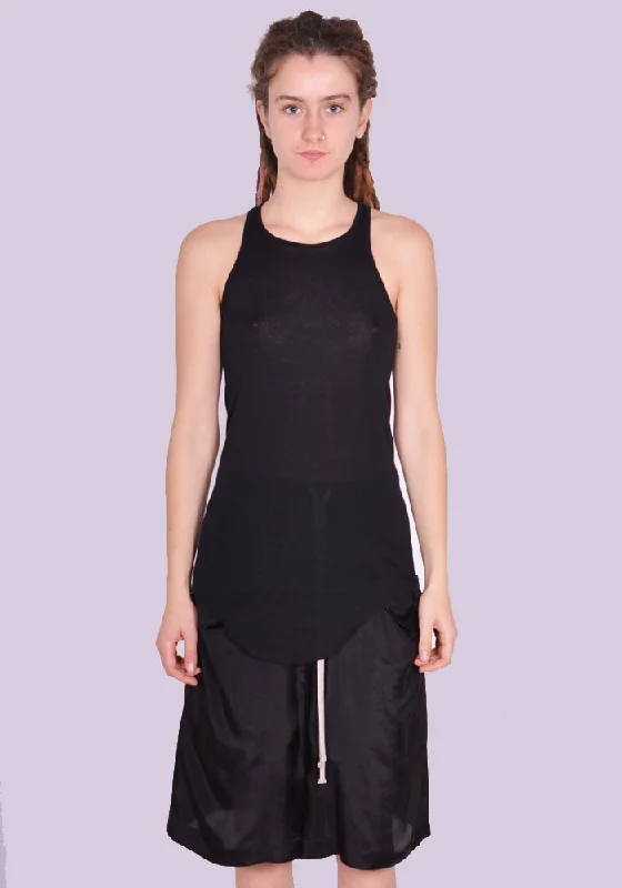 RICK OWENS WOMEN RP01D2101 MR 09 BASIC RIB TANKTOP BLACK (New season SS24)