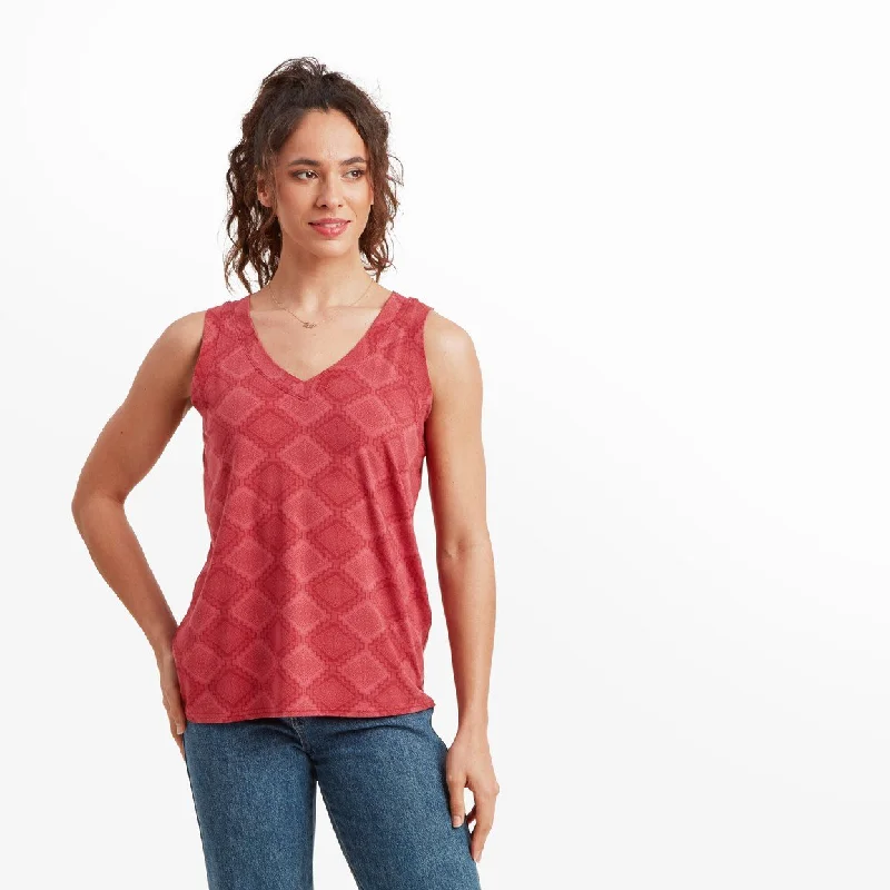 Women's Neha V-Neck Tank - Mineral Red Barely There