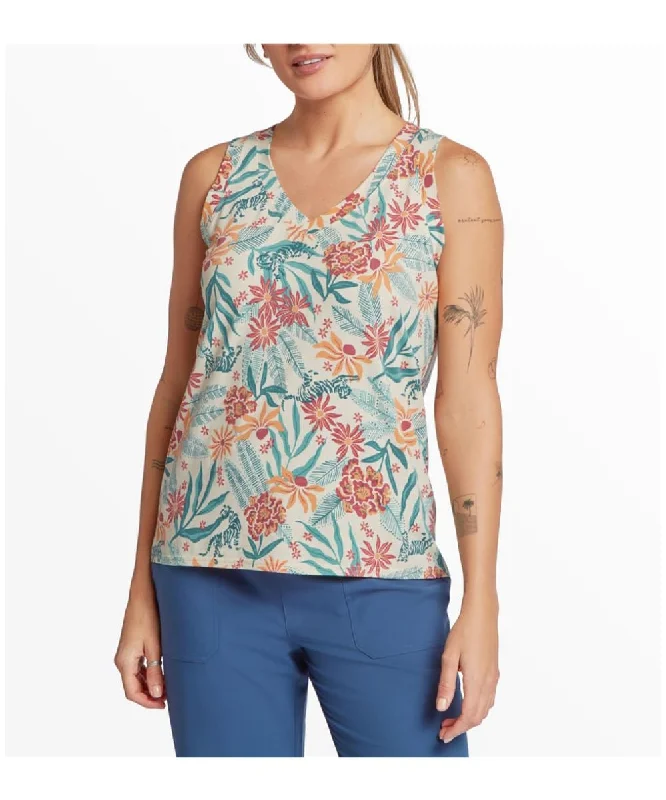 Women's Neha V-Neck Tank - Peetho Tiger Floral