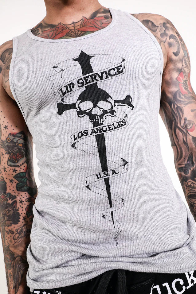 UNISEX Gray Dagger Tank Top