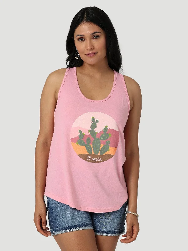 Women's Wrangler Cactus Ridge Racerback Tank In Peony Heather