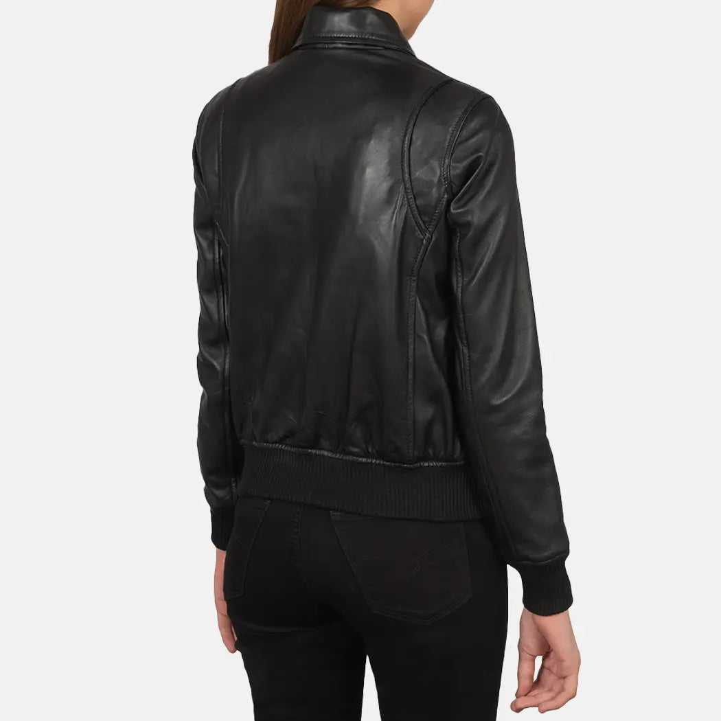 Campus Leather Bomber Jacket for Women | Order Now