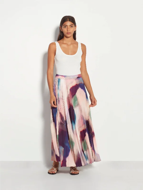 Evelyn Pleat Skirt (Illuminate Crepe) Prism