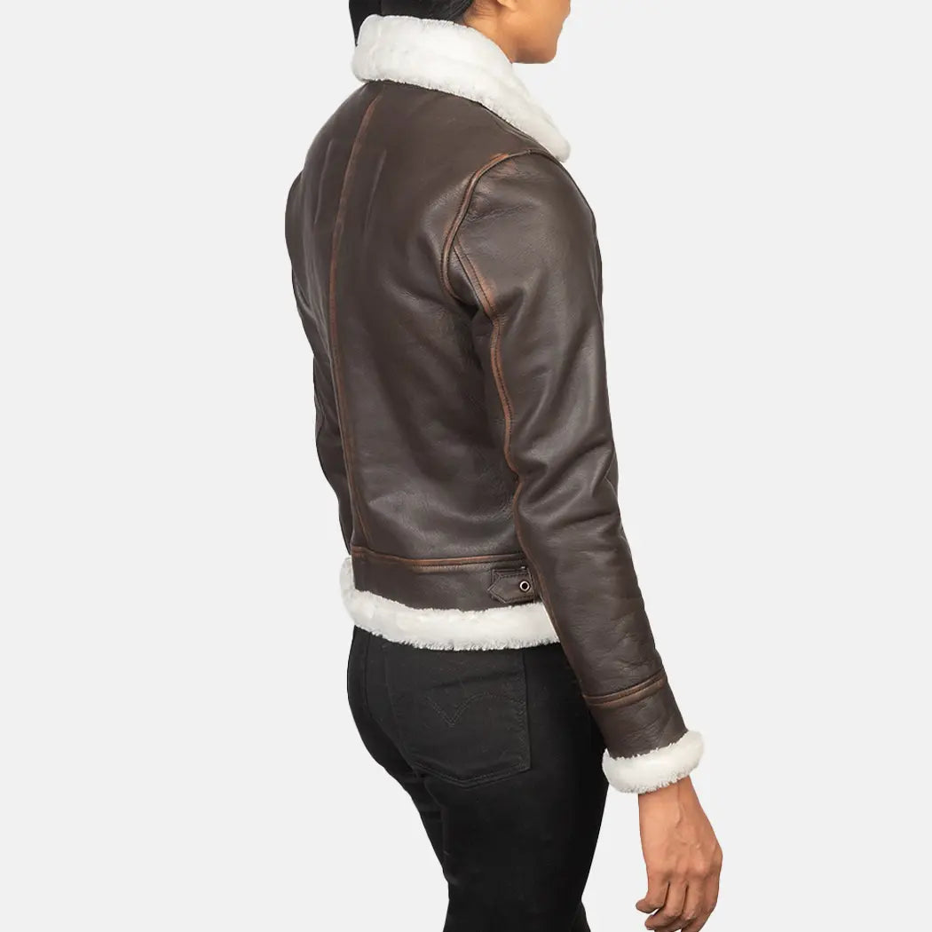 Faux Fur Leather Bomber Jacket for Women | Order Now