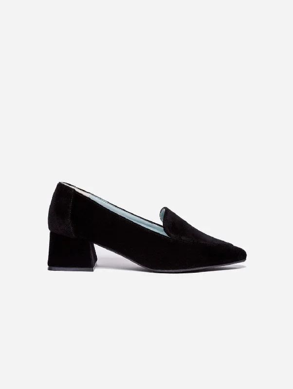 Iris Vegan Velvet Moccasin Loafers | Black