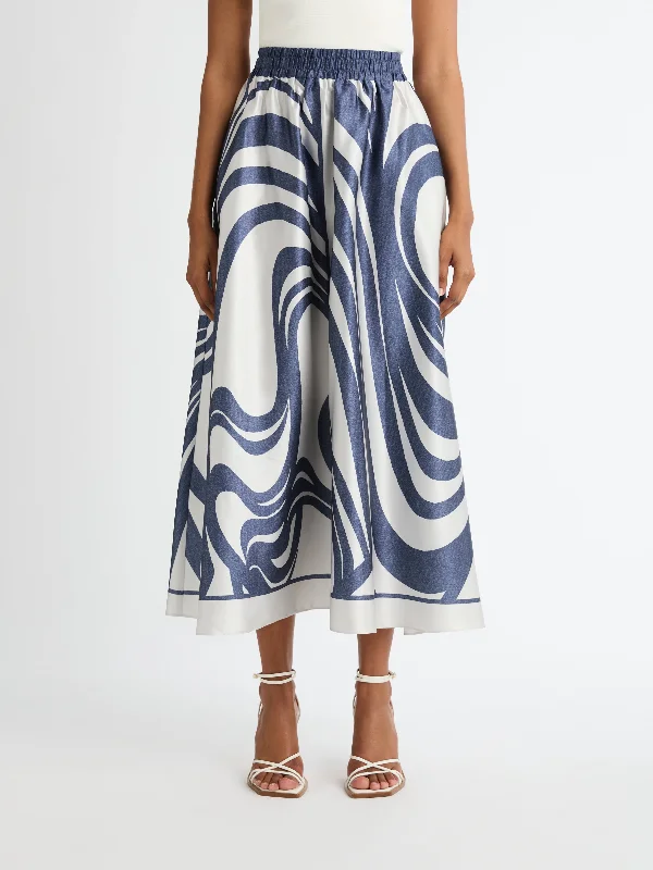 MIRA SWIRL MIDI SKIRT