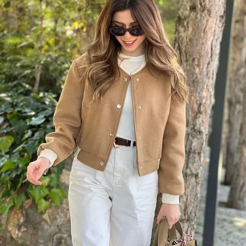 Women's Fashion Double Pocket Pilot Jacket Coat