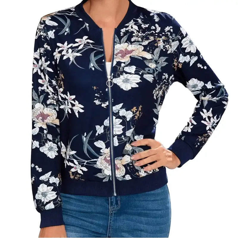 Women’s Floral Print Bomber Jacket