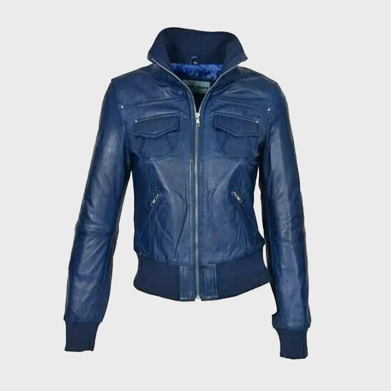 Women's Biker Classic Bomber Leather Jacket