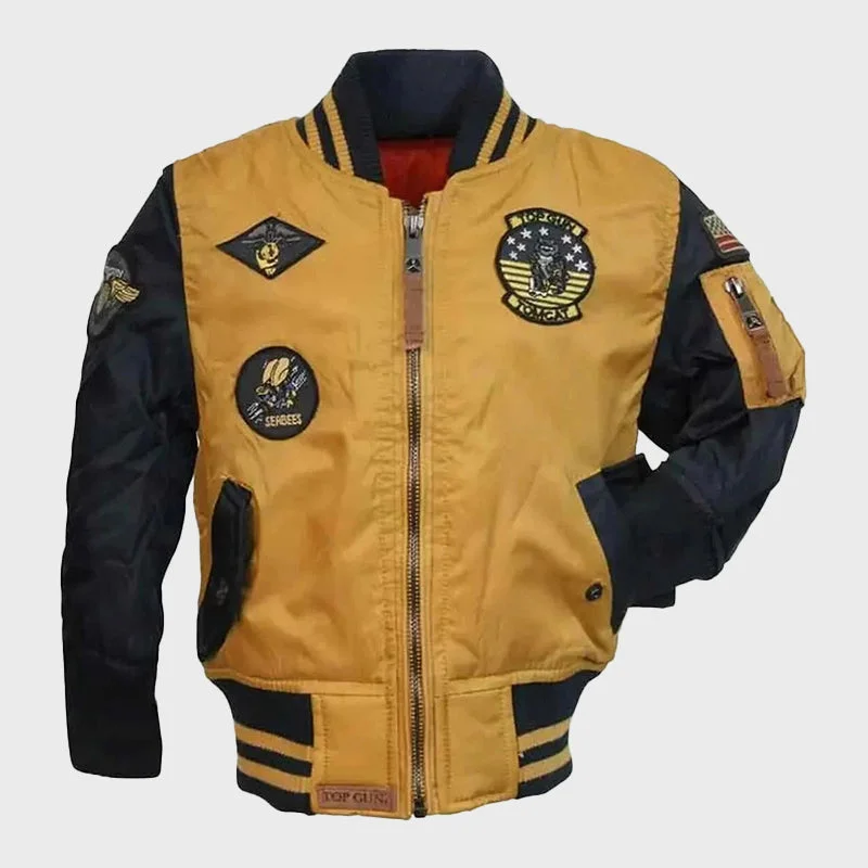 Women's Top Gun Yellow and Black Bomber Jacket