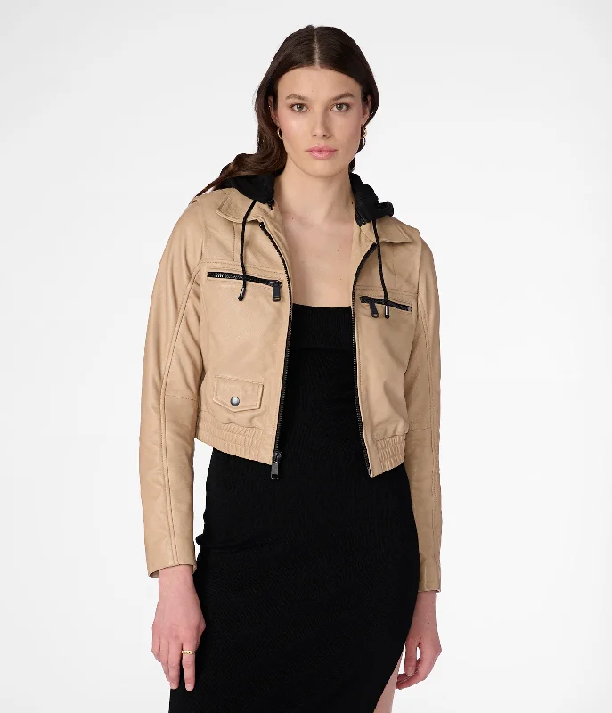 Kimberly Cropped Hooded Bomber Jacket