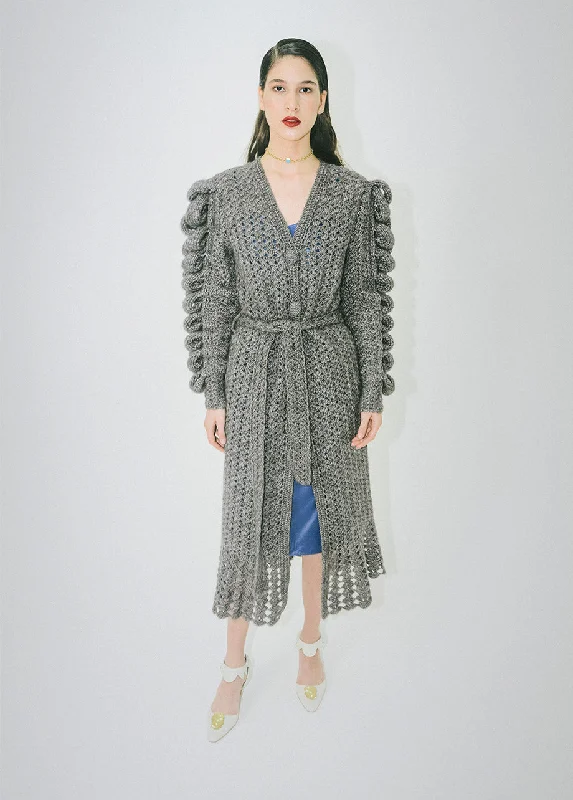 HAND KNITTED GRAY COAT