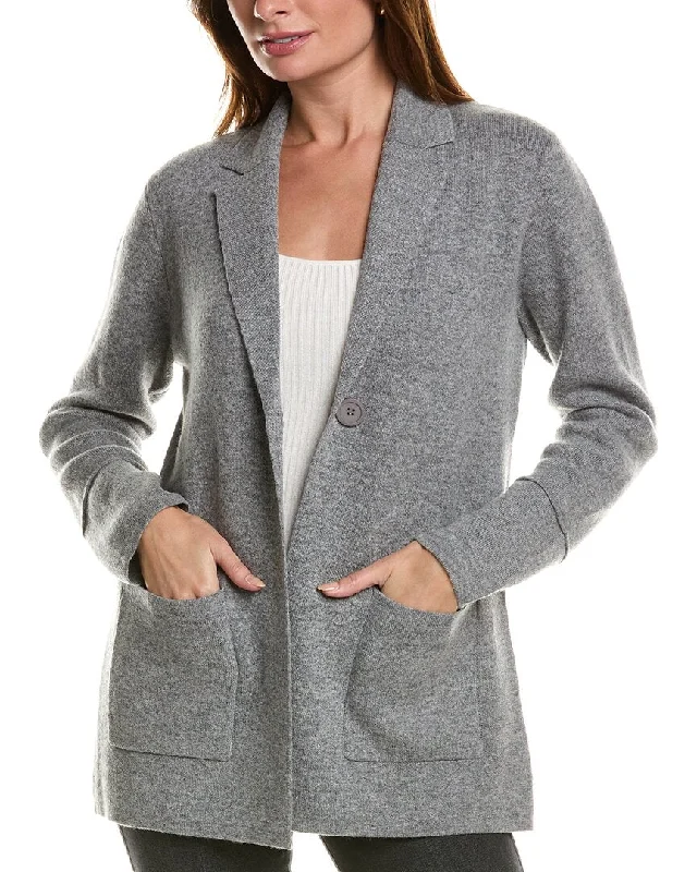 Forte Cashmere Double Knit Wool & Cashmere-Blend Blazer