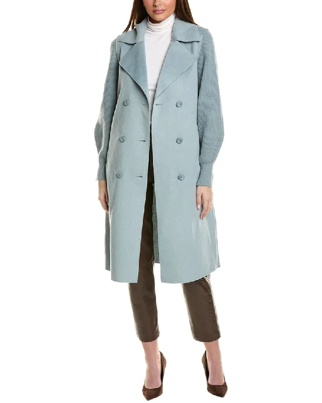 Ellen Tracy Mixed Media Double-Face Coat