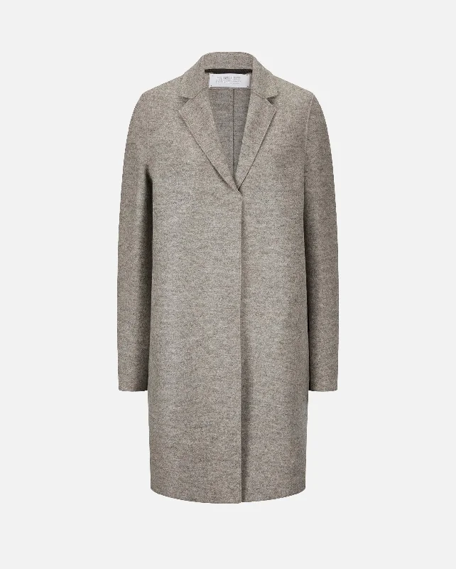 COCOON COAT PRESSED WOOL / STONE MELANGE