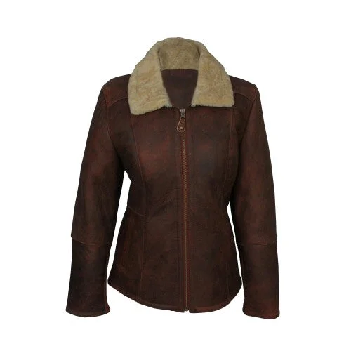 Eastern Counties Leather Womens/Ladies Hillary Aviator Sheepskin Coat