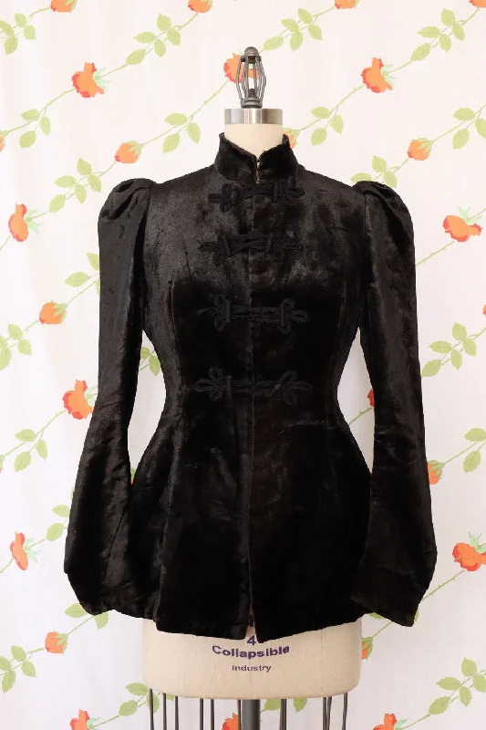 Victorian Ebony Velvet Jacket XS