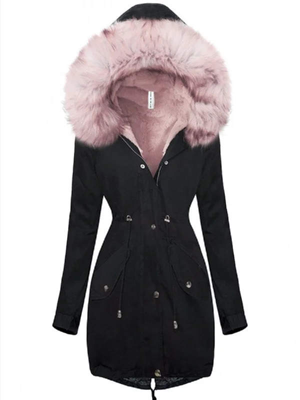 Hooded Plus Velvet Padded Coat