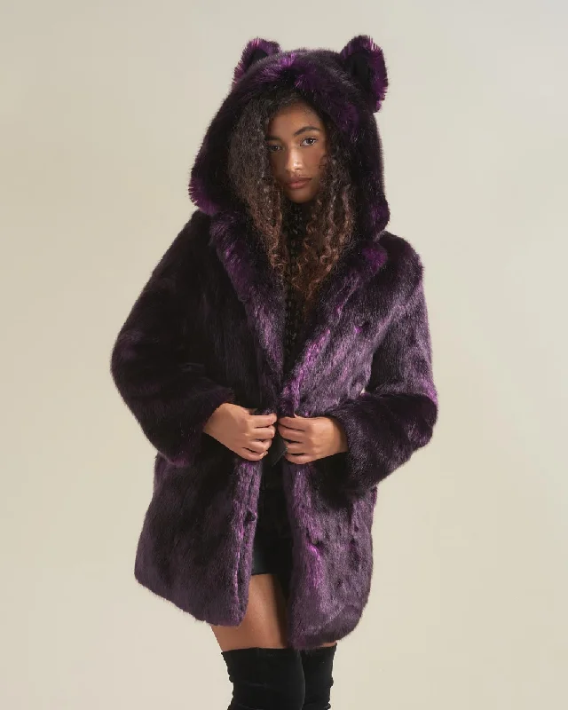 Classic Women's Purple Faux Fur Coat | Midnight Wolf