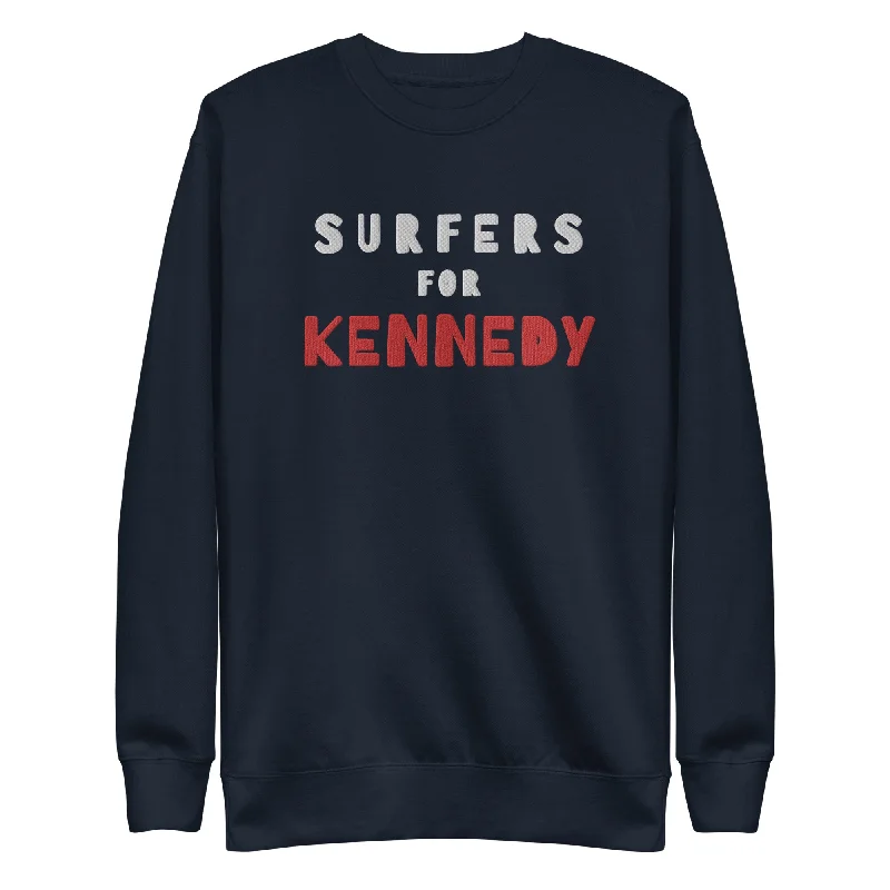 Surfers for Kennedy Embroidered Unisex Premium Sweatshirt