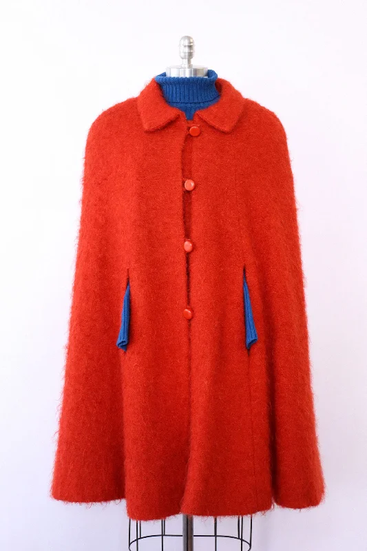 Tangerine Mod Mohair Cape S/M